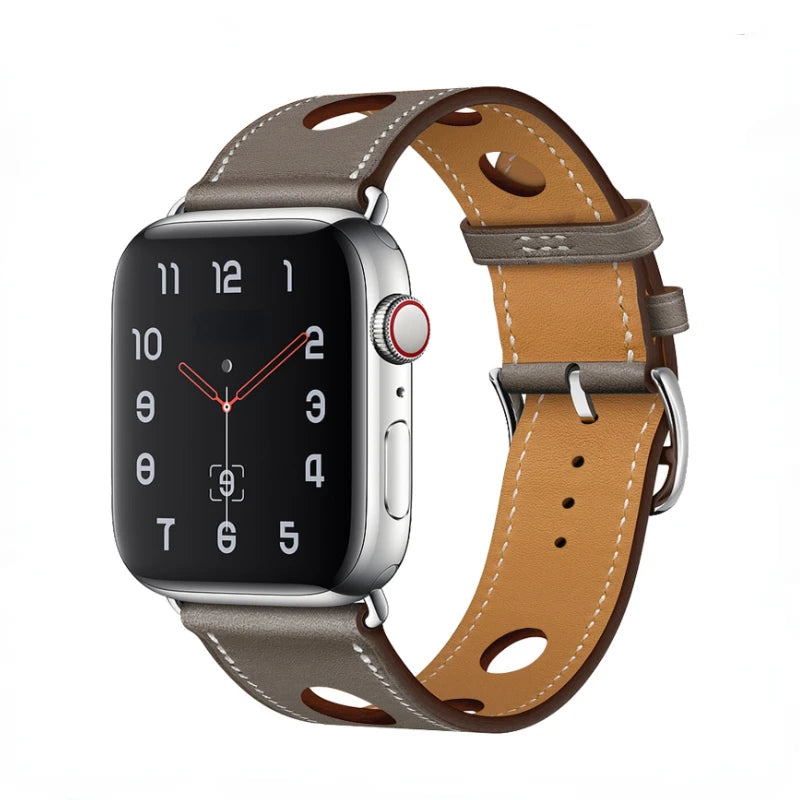 Genuine Leather Bracelet Strap For Apple Watch Band 45mm 49mm 41mm 44mm 42mm 40mm band iWatch Ultra/2 10 42/46mm 9 8 7 6 5 4 SE